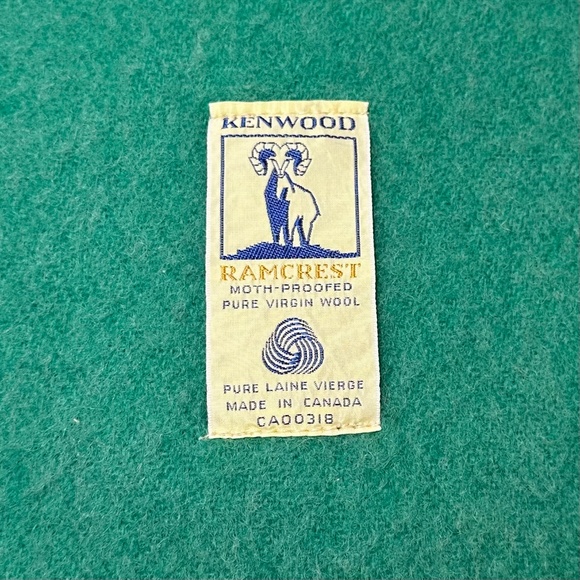 Kenwood Other - Vintage Kenwood Ramcrest Wool Blanket Green Satin Trim Made in Canada